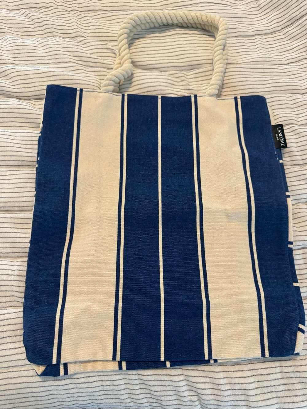 Lancome Striped Canvas Tote
